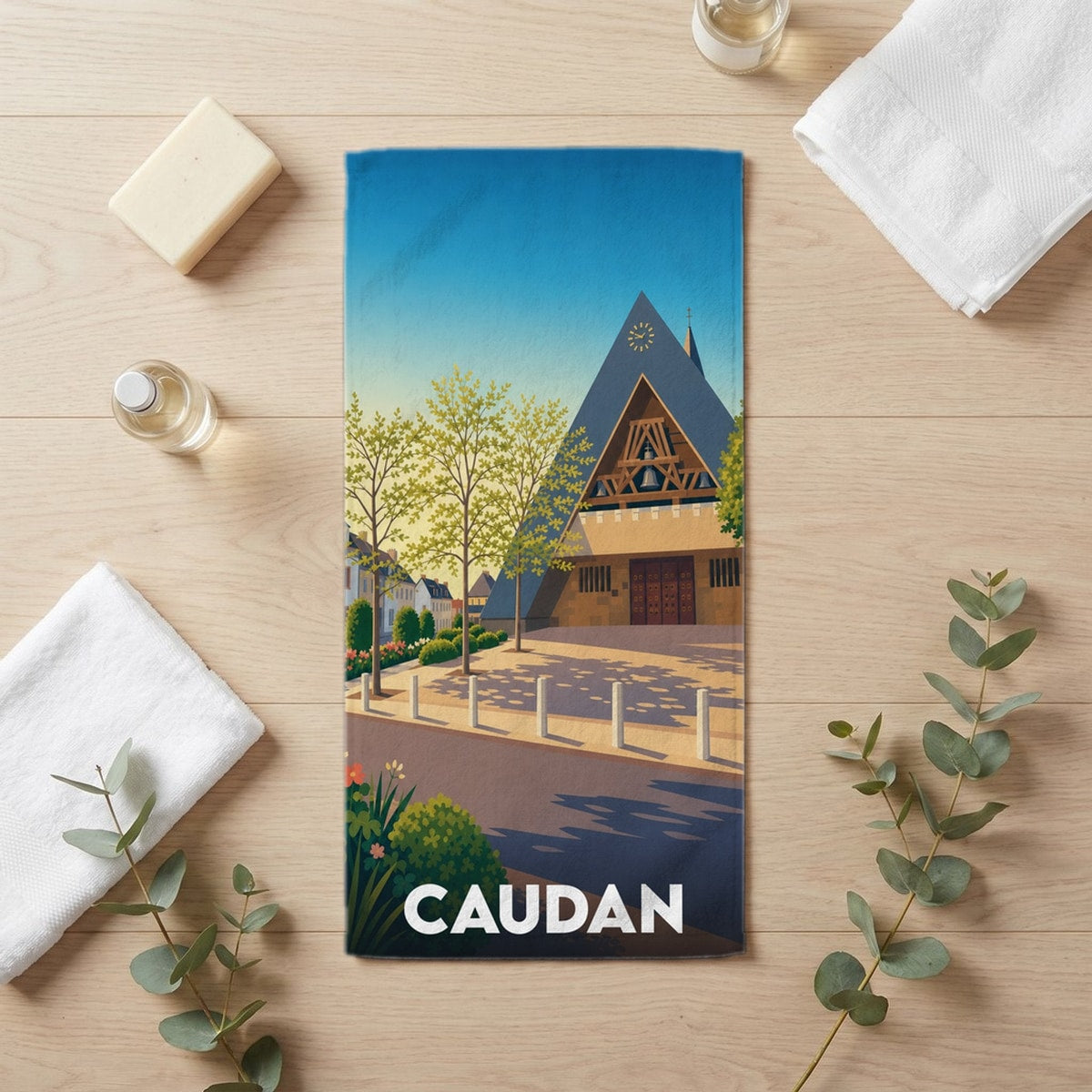 Serviette de bain 30 cm x 60 cm souvenir de Caudan