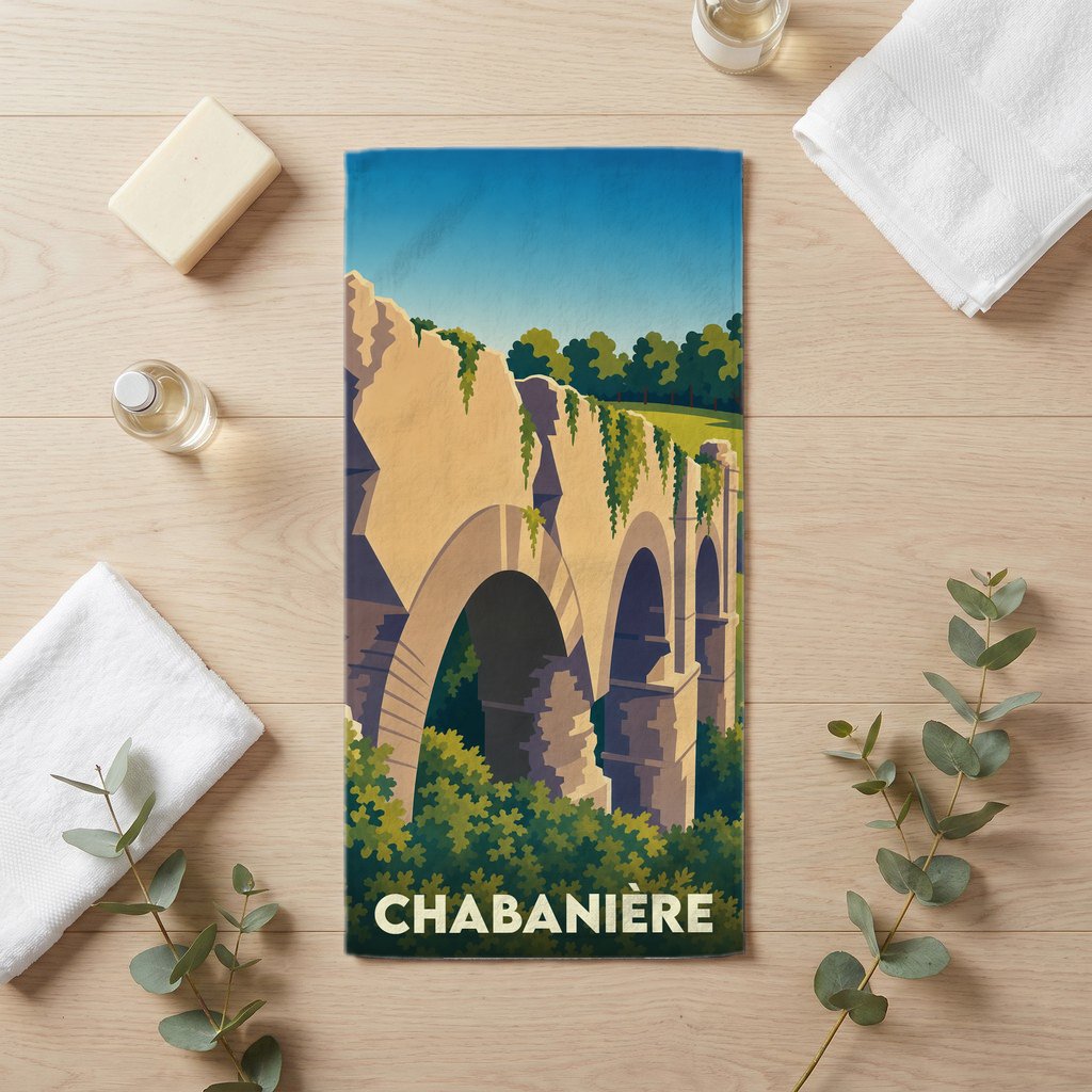 Serviette de bain 30 cm x 60 cm souvenir de Chabanière