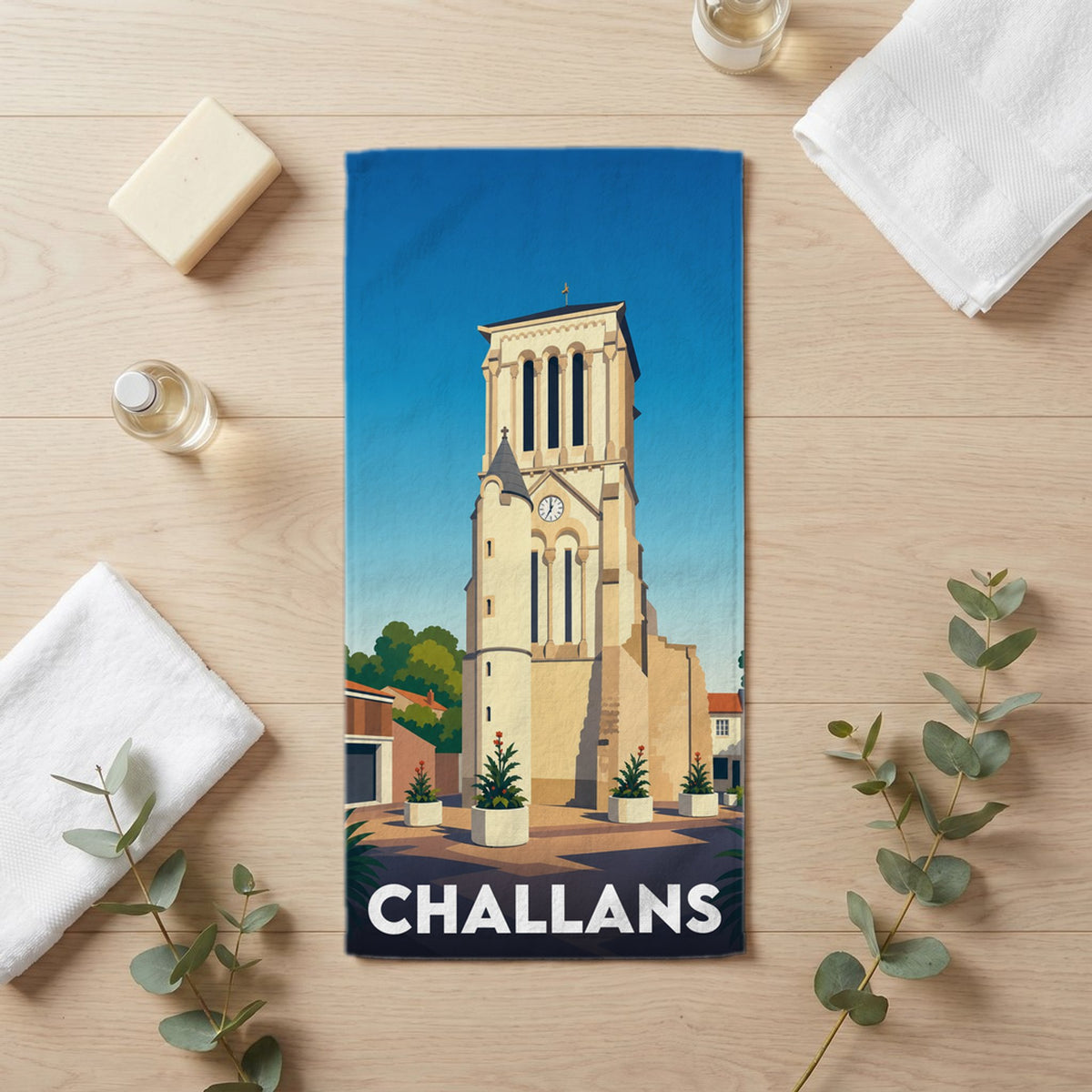 Serviette de bain 30 cm x 60 cm souvenir de Challans