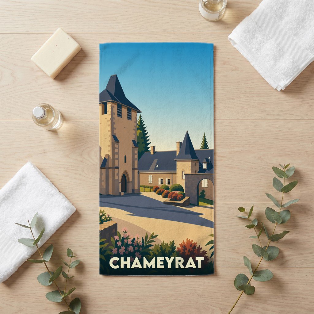 Serviette de bain 30 cm x 60 cm souvenir de Chameyrat