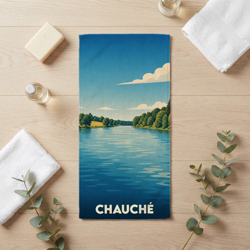 Serviette de bain 30 cm x 60 cm souvenir de Chauché
