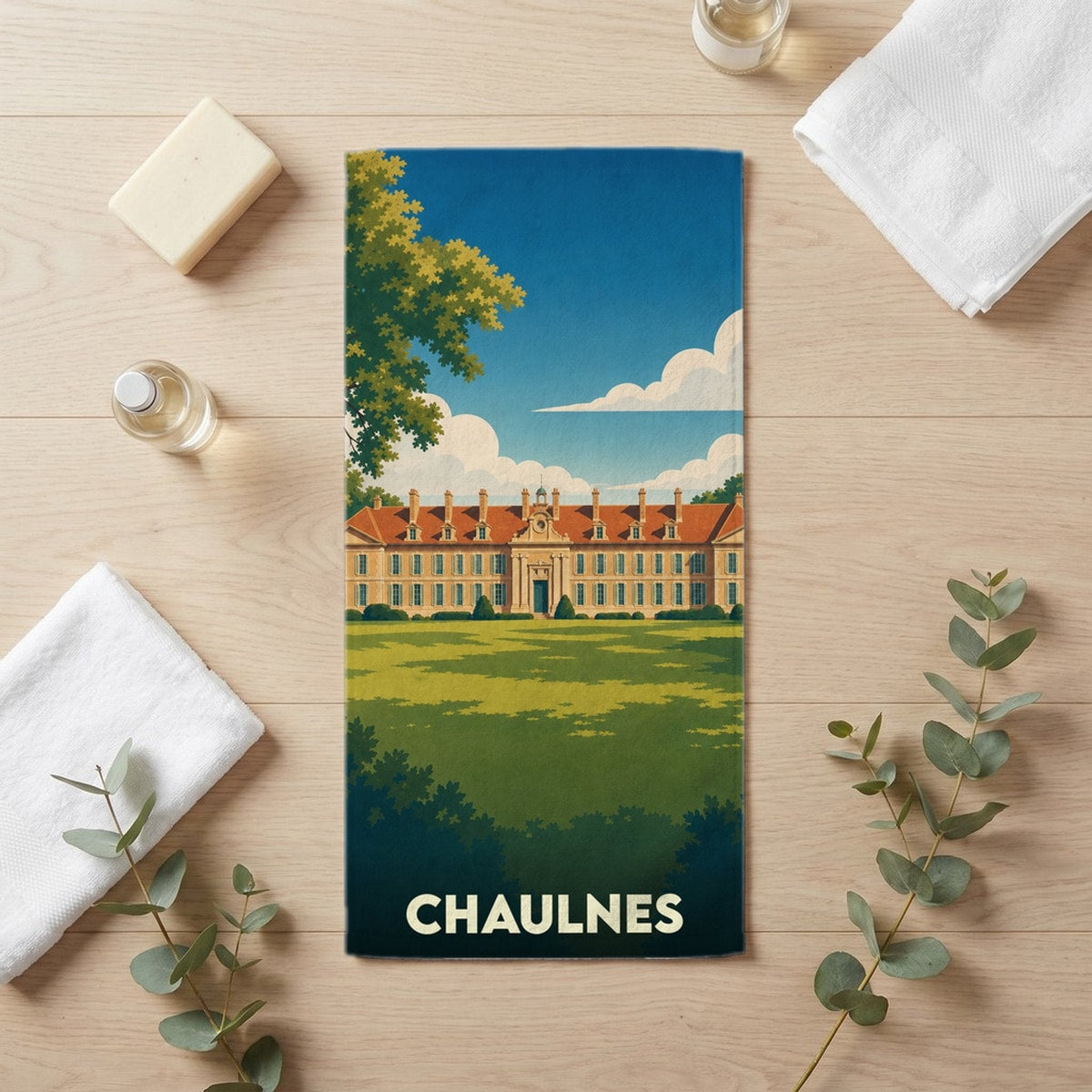 Serviette de bain 30 cm x 60 cm souvenir de Chaulnes