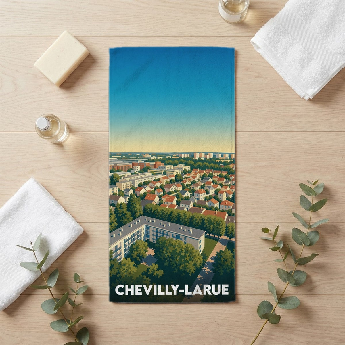 Serviette de bain 30 cm x 60 cm souvenir de Chevilly-Larue