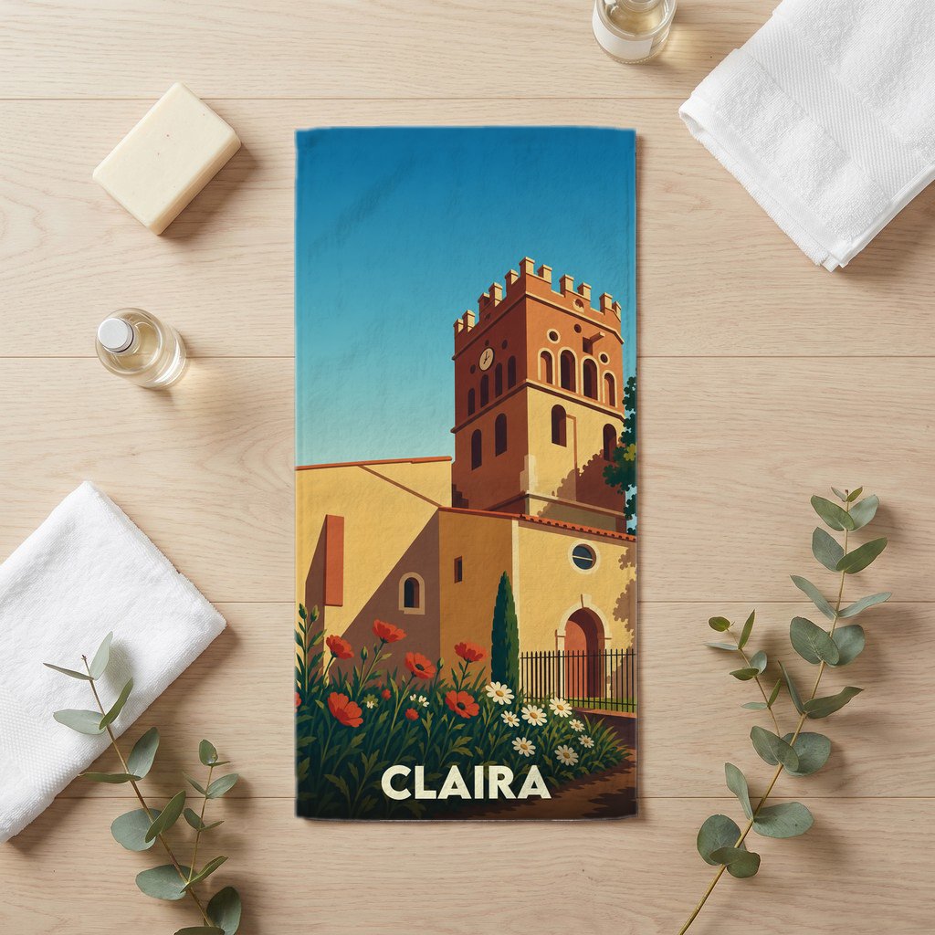Serviette de bain 30 cm x 60 cm souvenir de Claira
