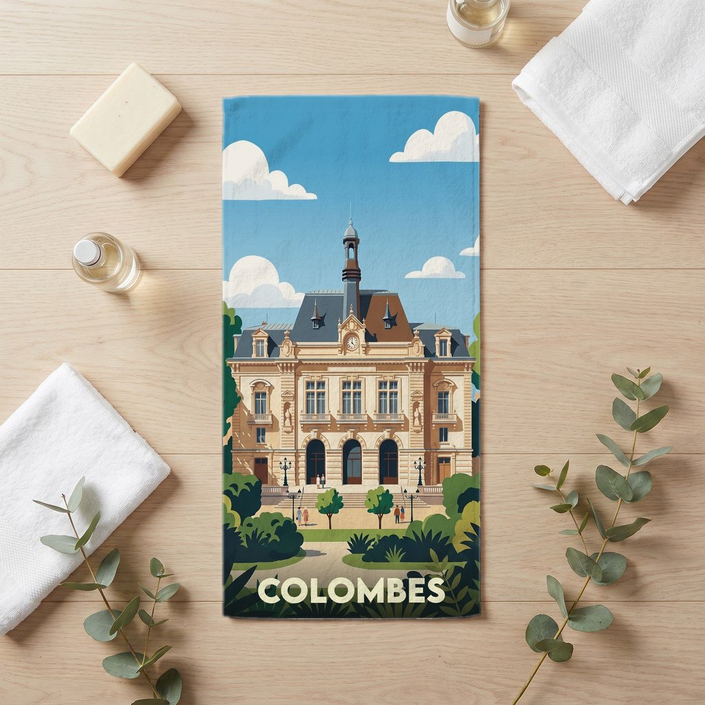 Serviette de bain 30 cm x 60 cm souvenir de Colombes