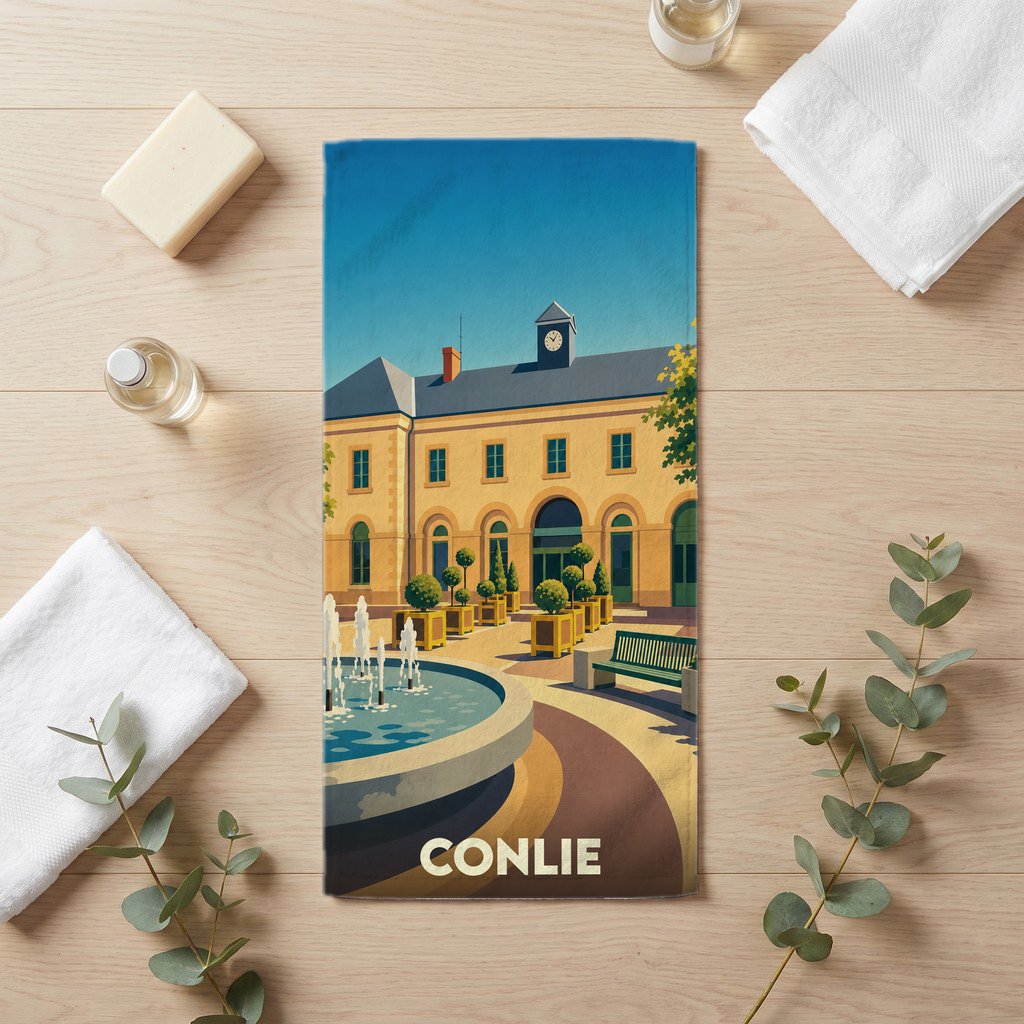 Serviette de bain 30 cm x 60 cm souvenir de Conlie