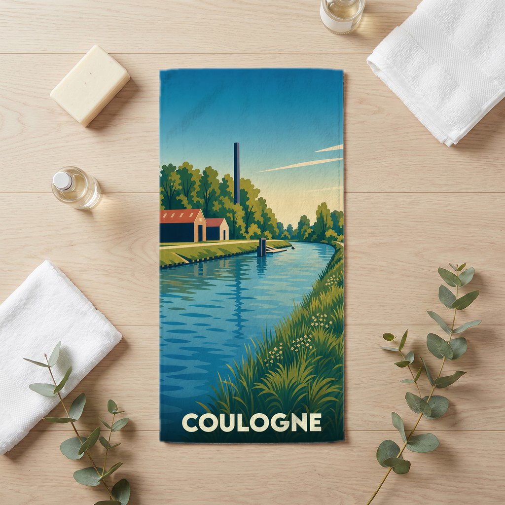 Serviette de bain 30 cm x 60 cm souvenir de Coulogne