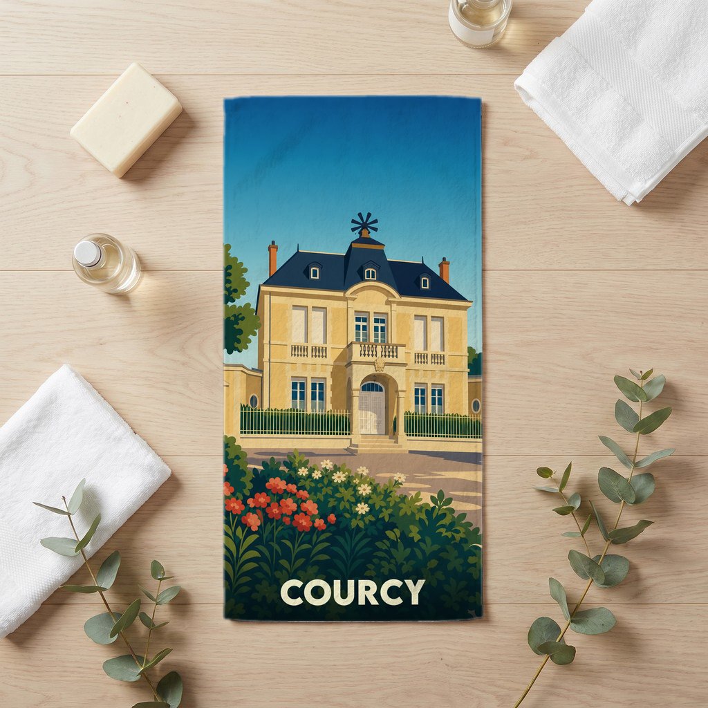 Serviette de bain 30 cm x 60 cm souvenir de Courcy
