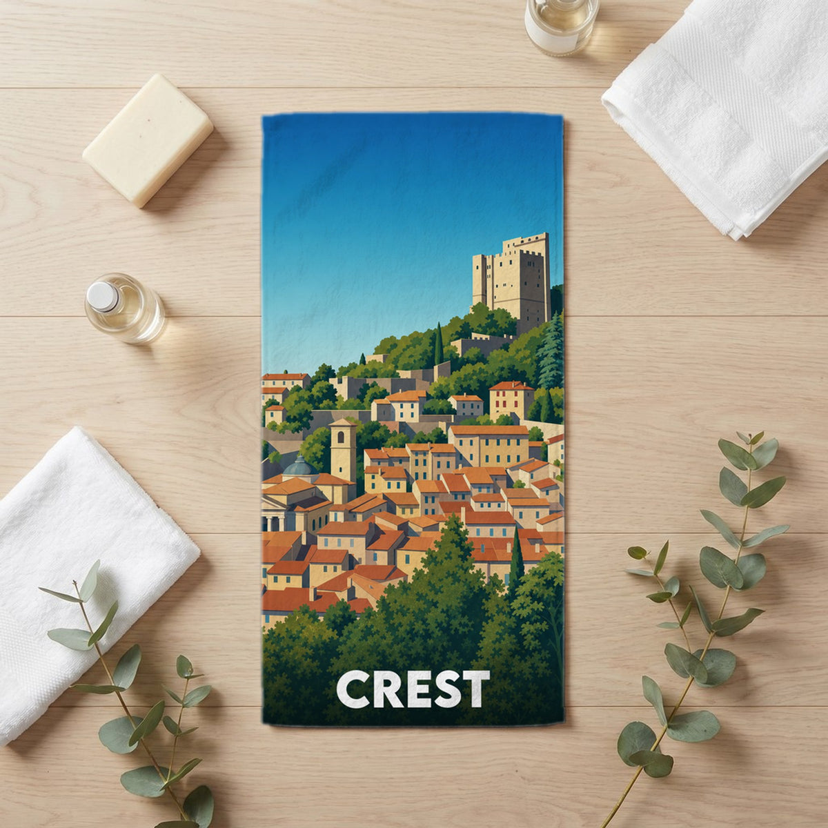 Serviette de bain 30 cm x 60 cm souvenir de Crest