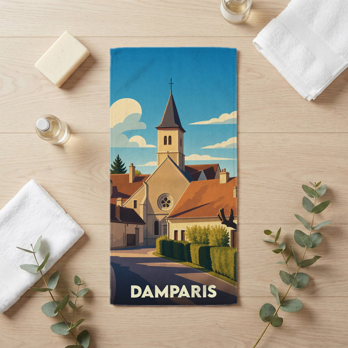 Serviette de bain 30 cm x 60 cm souvenir de Damparis