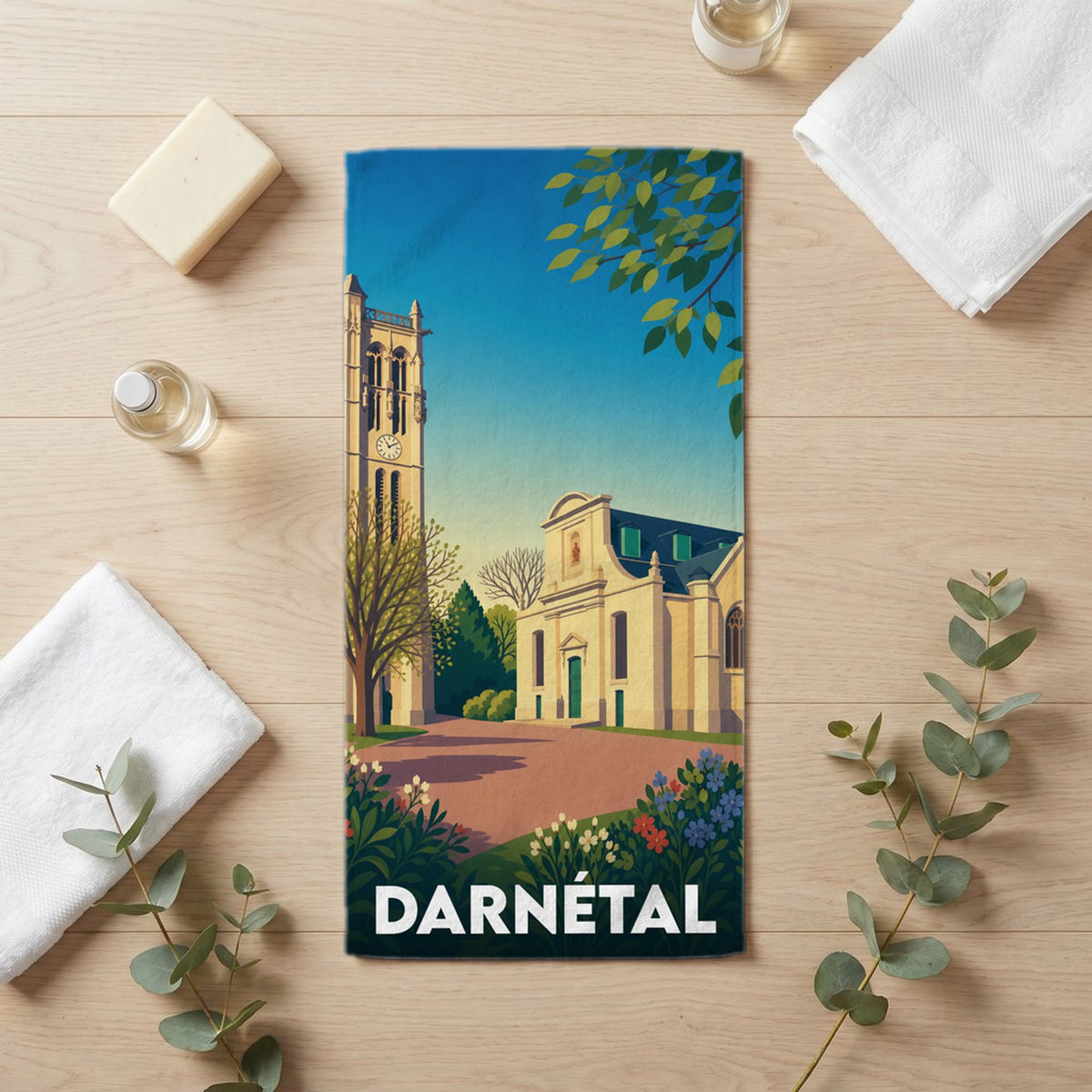 Serviette de bain 30 cm x 60 cm souvenir de Darnétal