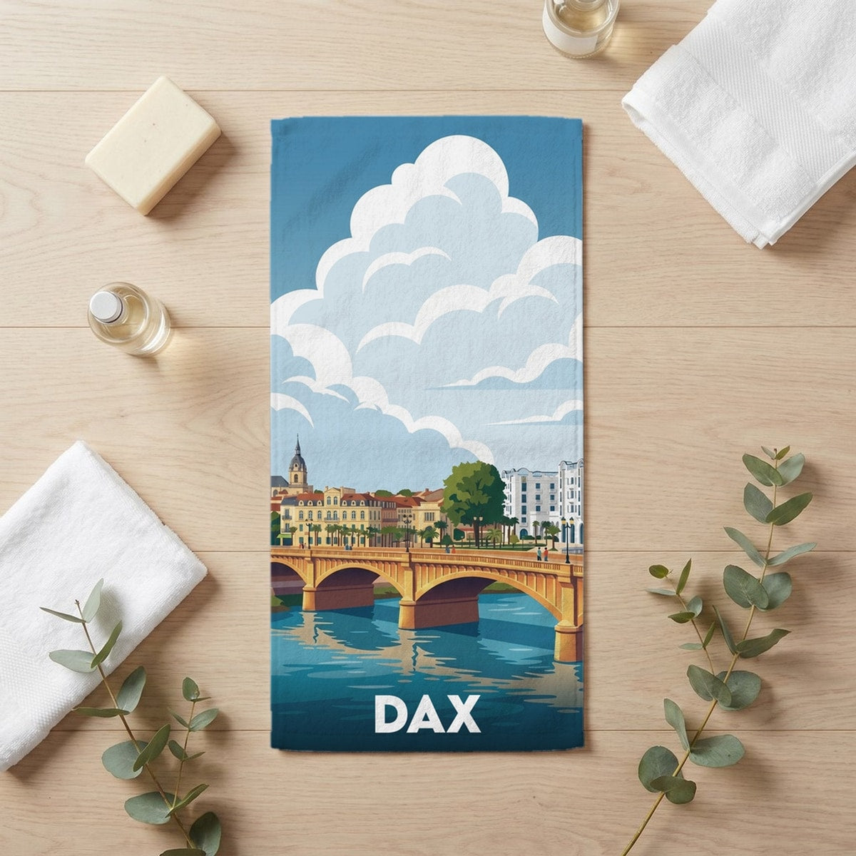Serviette de bain 30 cm x 60 cm souvenir de Dax