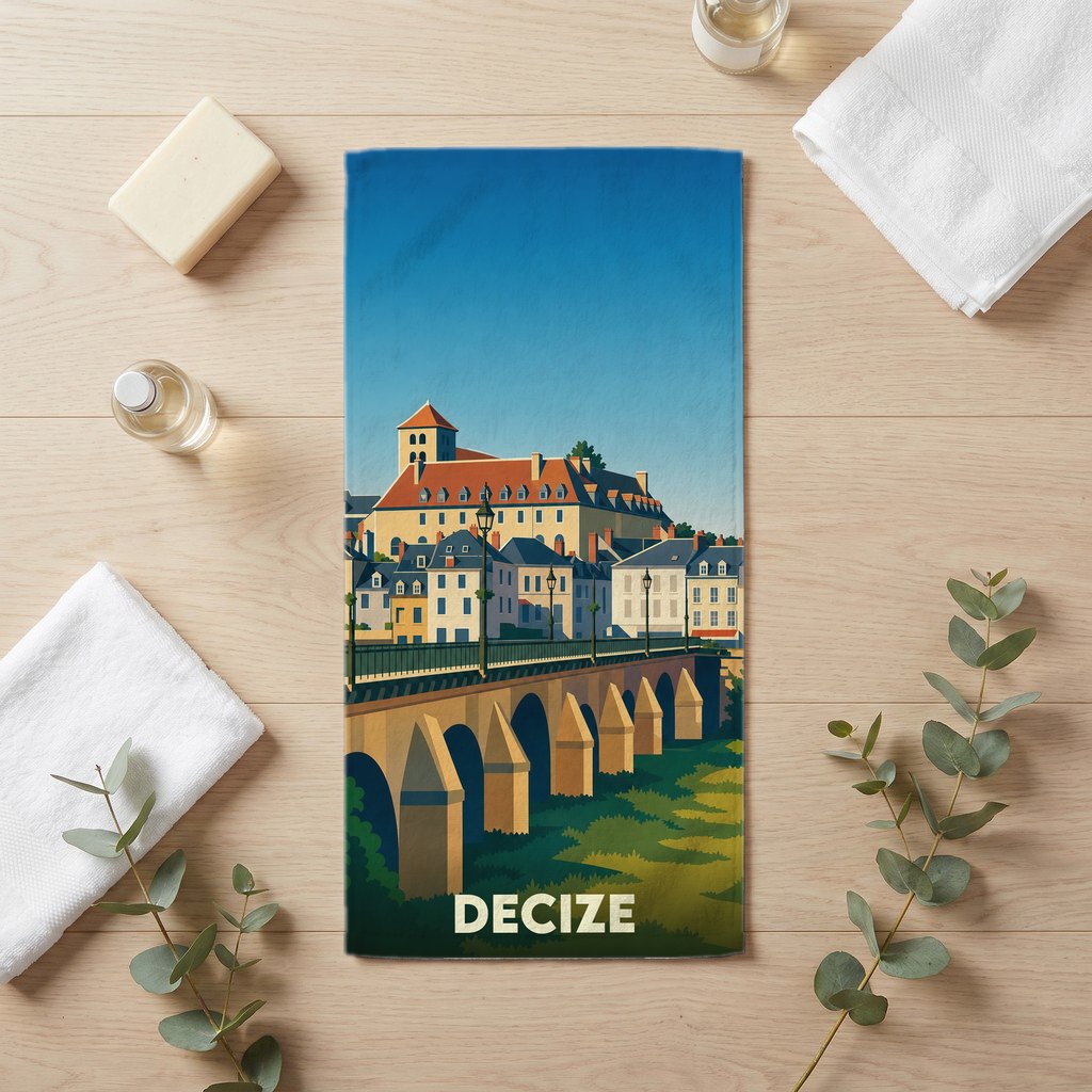 Serviette de bain 30 cm x 60 cm souvenir de Decize