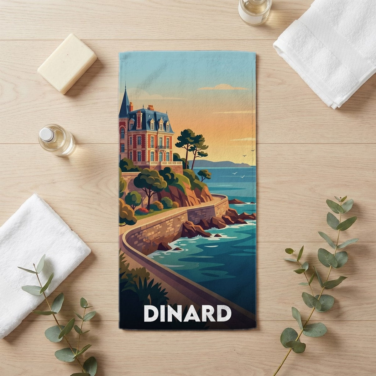 Serviette de bain 30 cm x 60 cm souvenir de Dinard