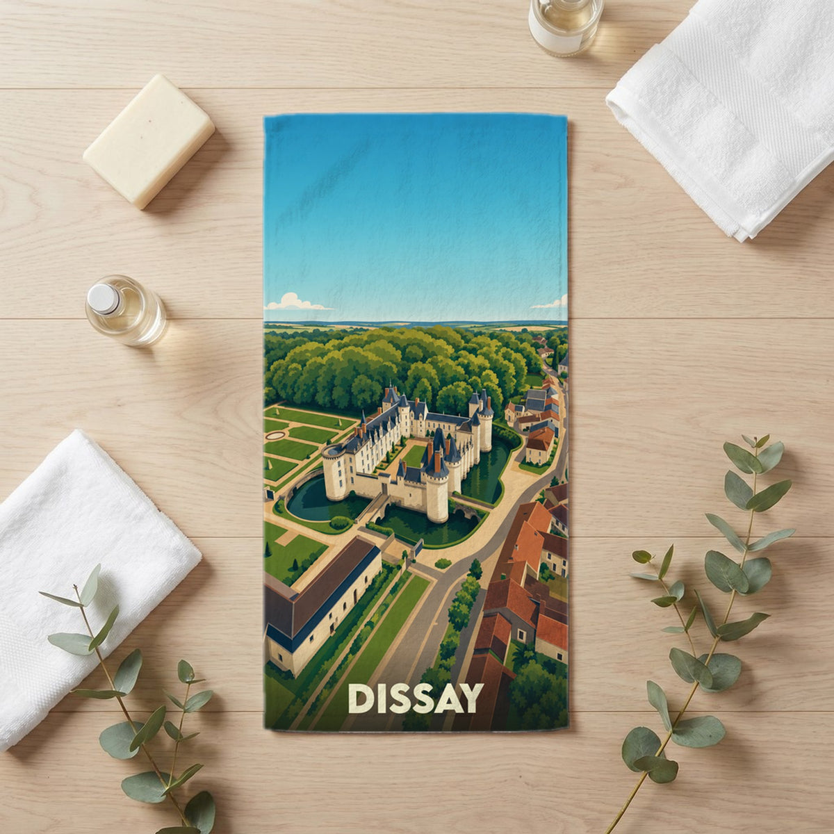 Serviette de bain 30 cm x 60 cm souvenir de Dissay