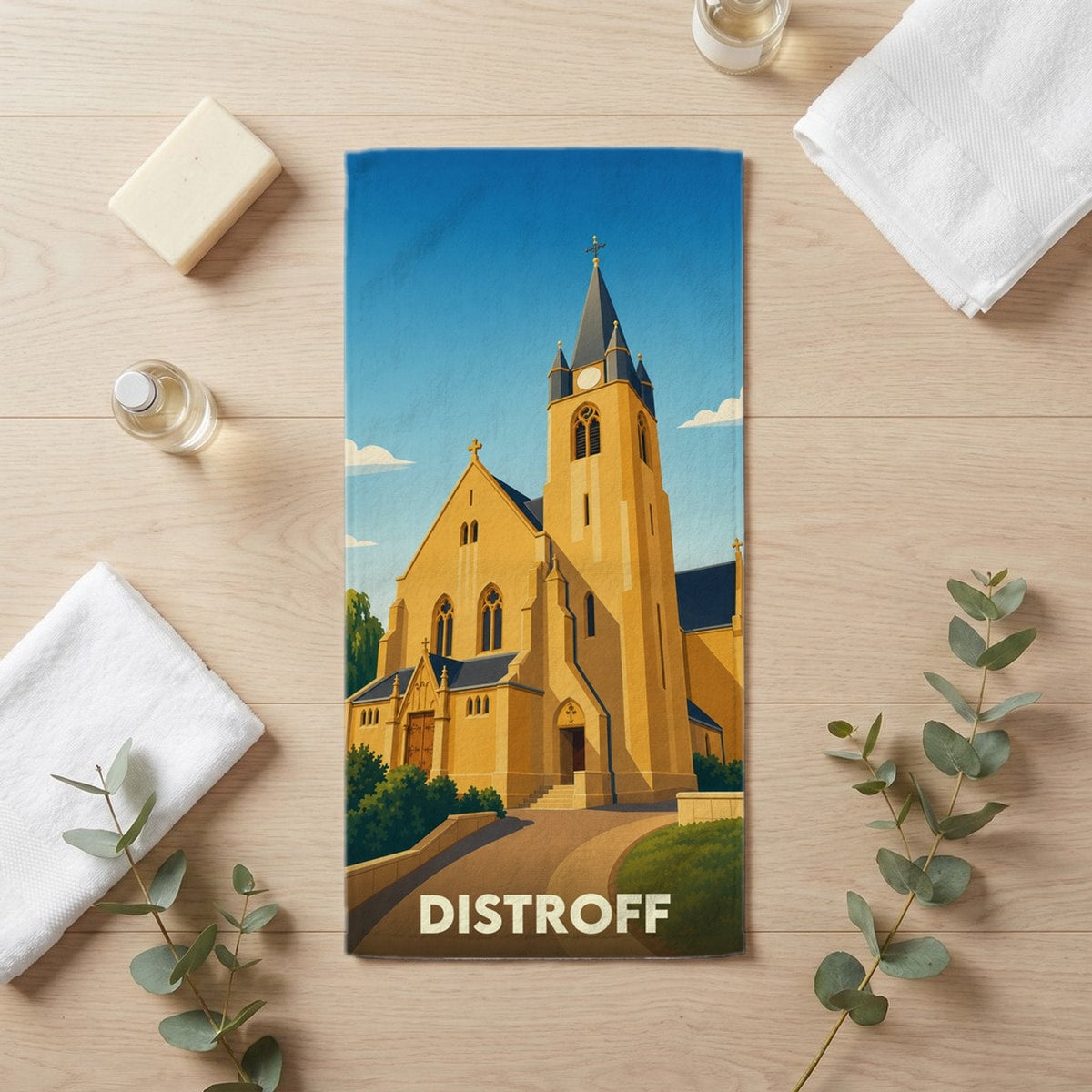 Serviette de bain 30 cm x 60 cm souvenir de Distroff