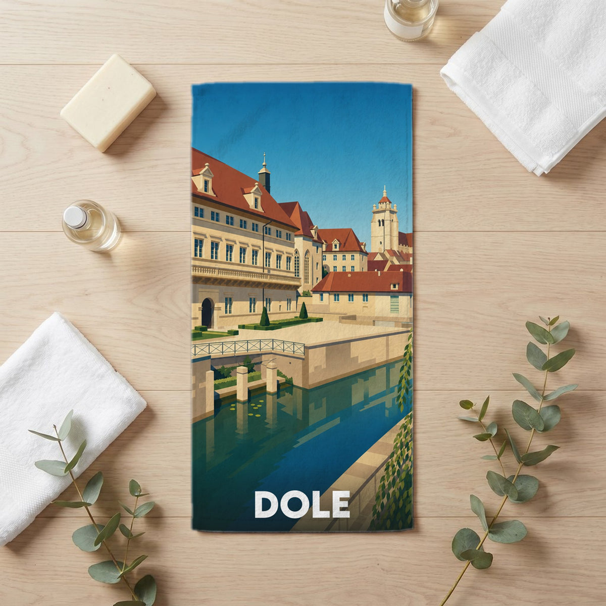 Serviette de bain 30 cm x 60 cm souvenir de Dole