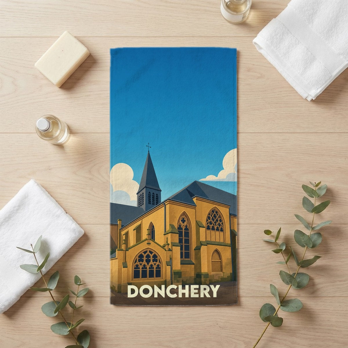 Serviette de bain 30 cm x 60 cm souvenir de Donchery