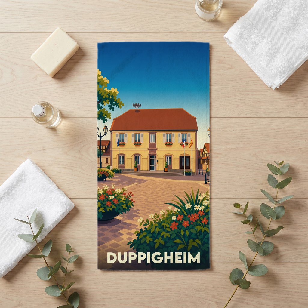 Serviette de bain 30 cm x 60 cm souvenir de Duppigheim