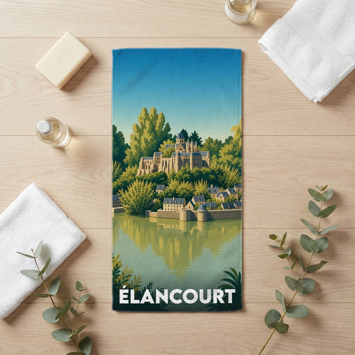Serviette de bain 30 cm x 60 cm souvenir de Élancourt