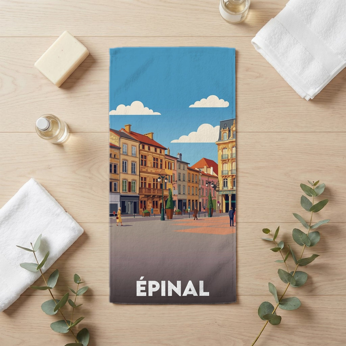 Serviette de bain 30 cm x 60 cm souvenir de Épinal