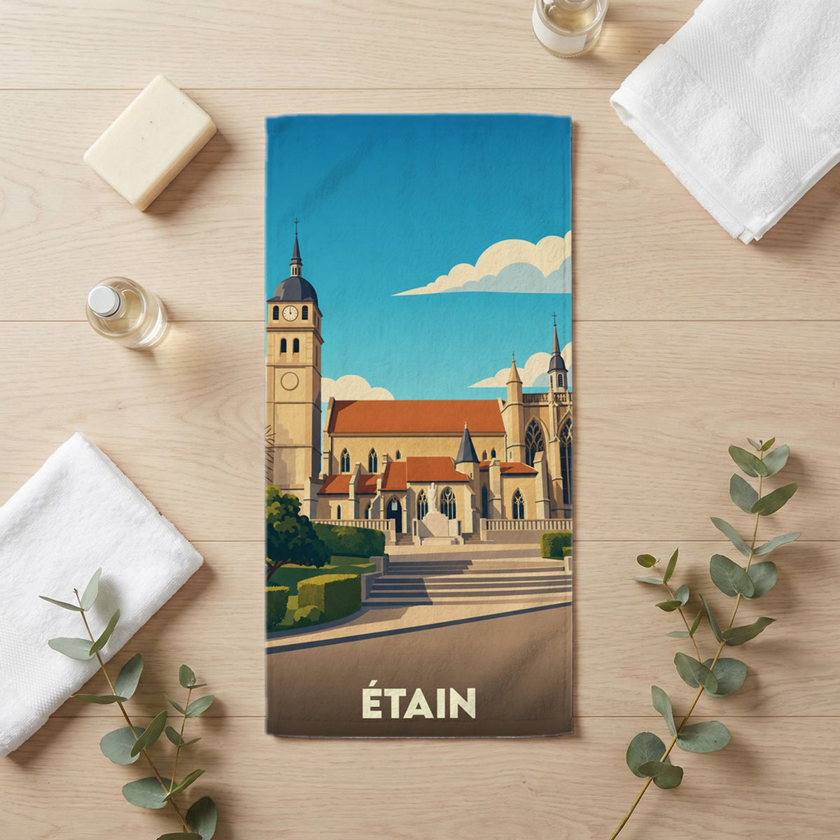 Serviette de bain 30 cm x 60 cm souvenir de Étain