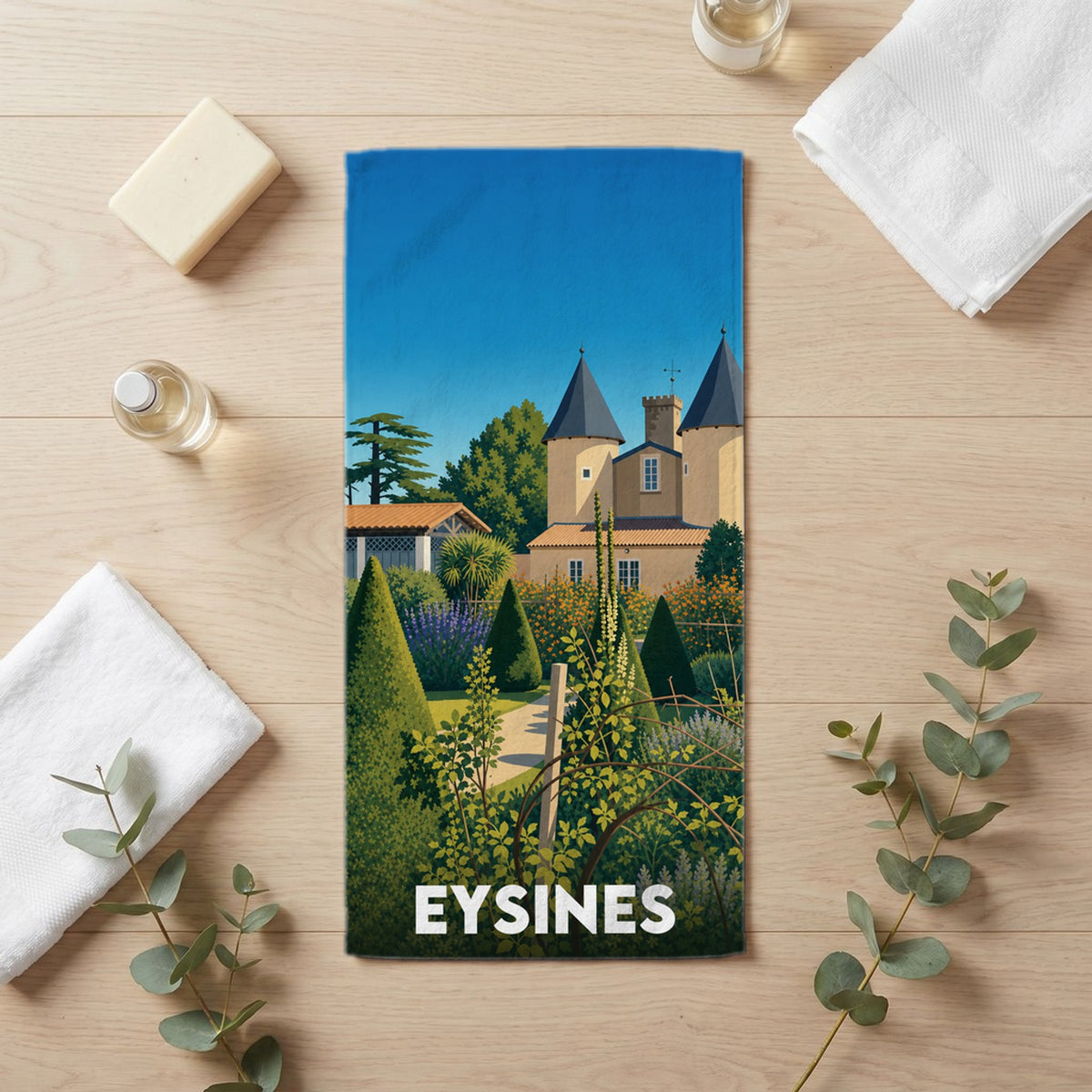 Serviette de bain 30 cm x 60 cm souvenir de Eysines