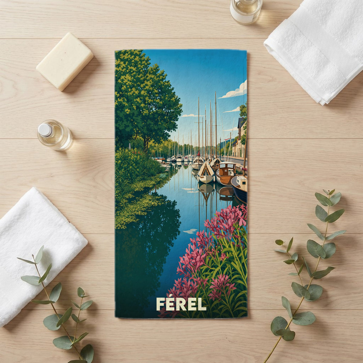 Serviette de bain 30 cm x 60 cm souvenir de Férel