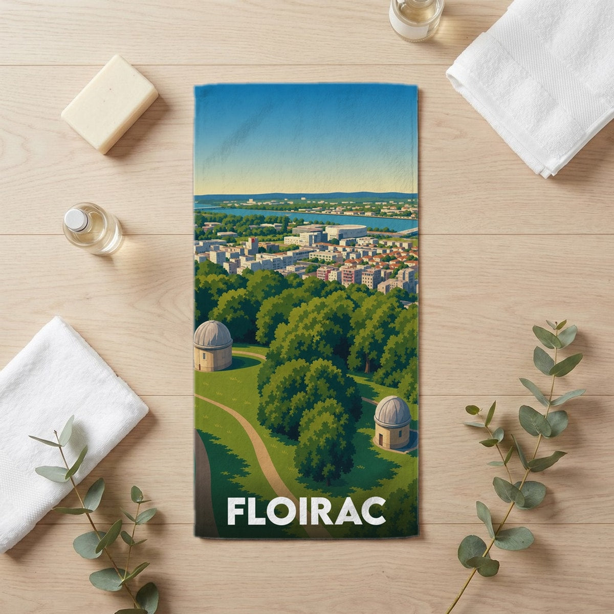 Serviette de bain 30 cm x 60 cm souvenir de Floirac