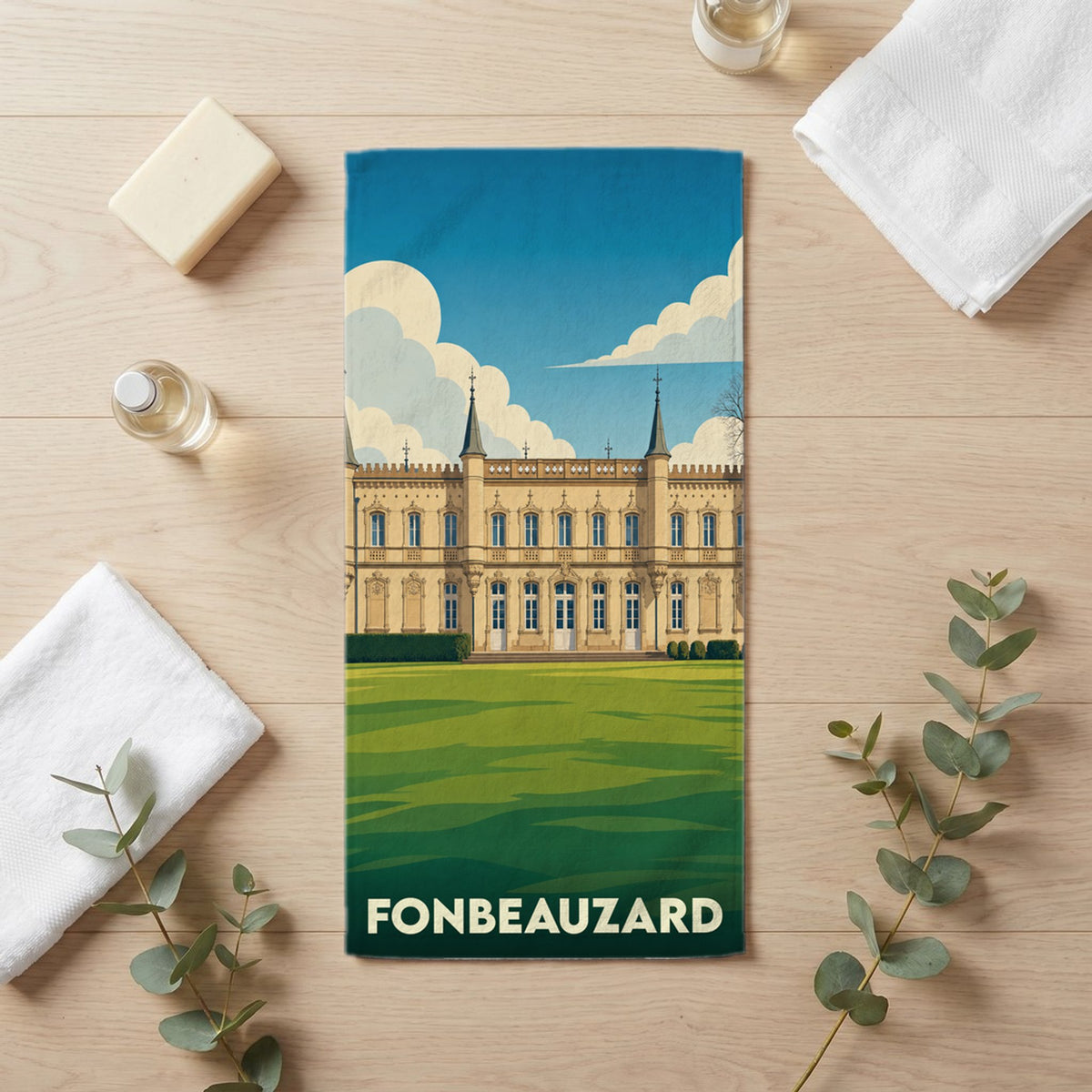 Serviette de bain 30 cm x 60 cm souvenir de Fonbeauzard