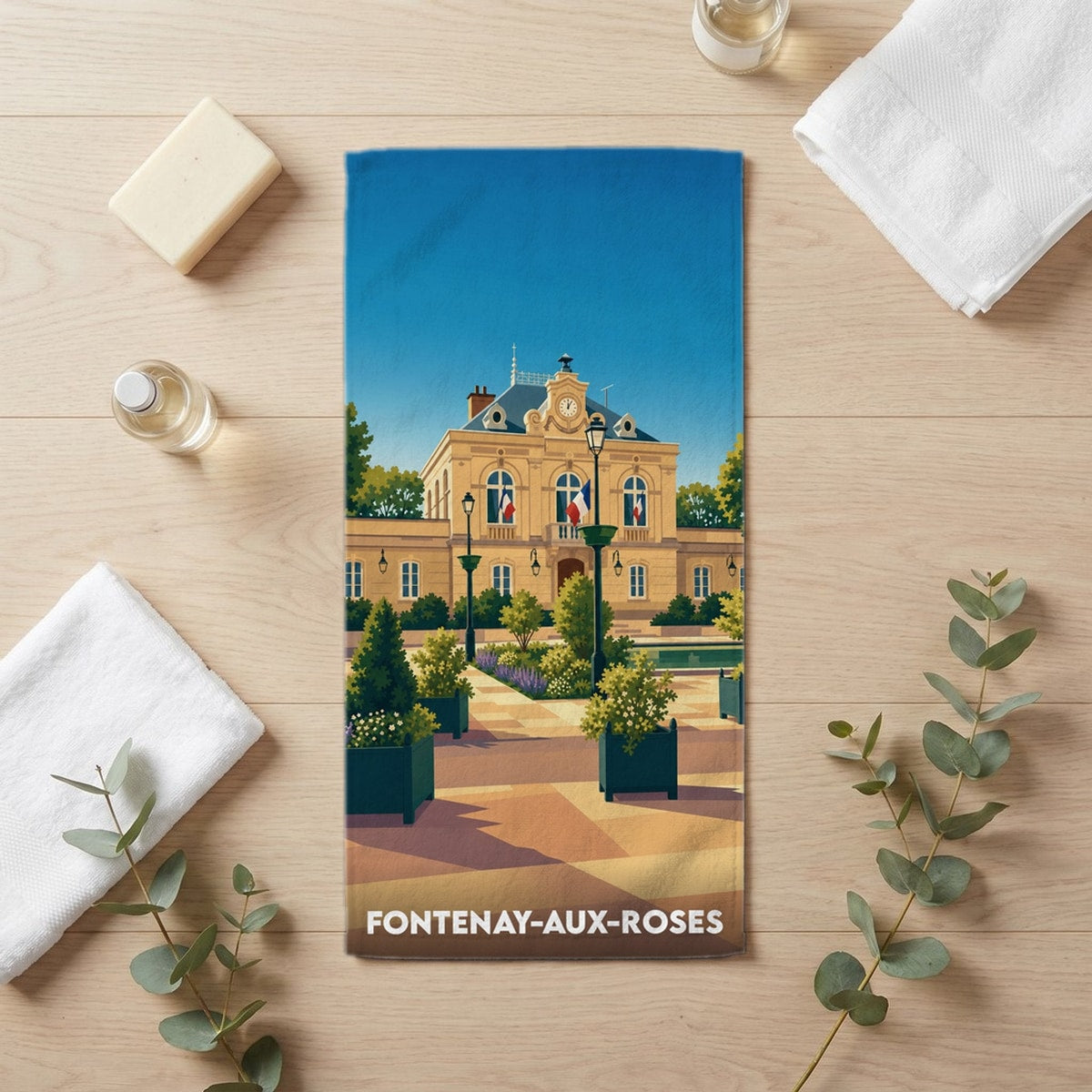 Serviette de bain 30 cm x 60 cm souvenir de Fontenay-aux-Roses