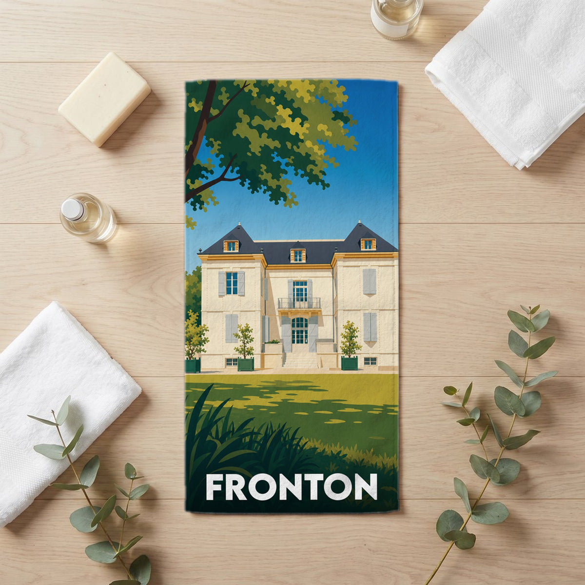 Serviette de bain 30 cm x 60 cm souvenir de Fronton