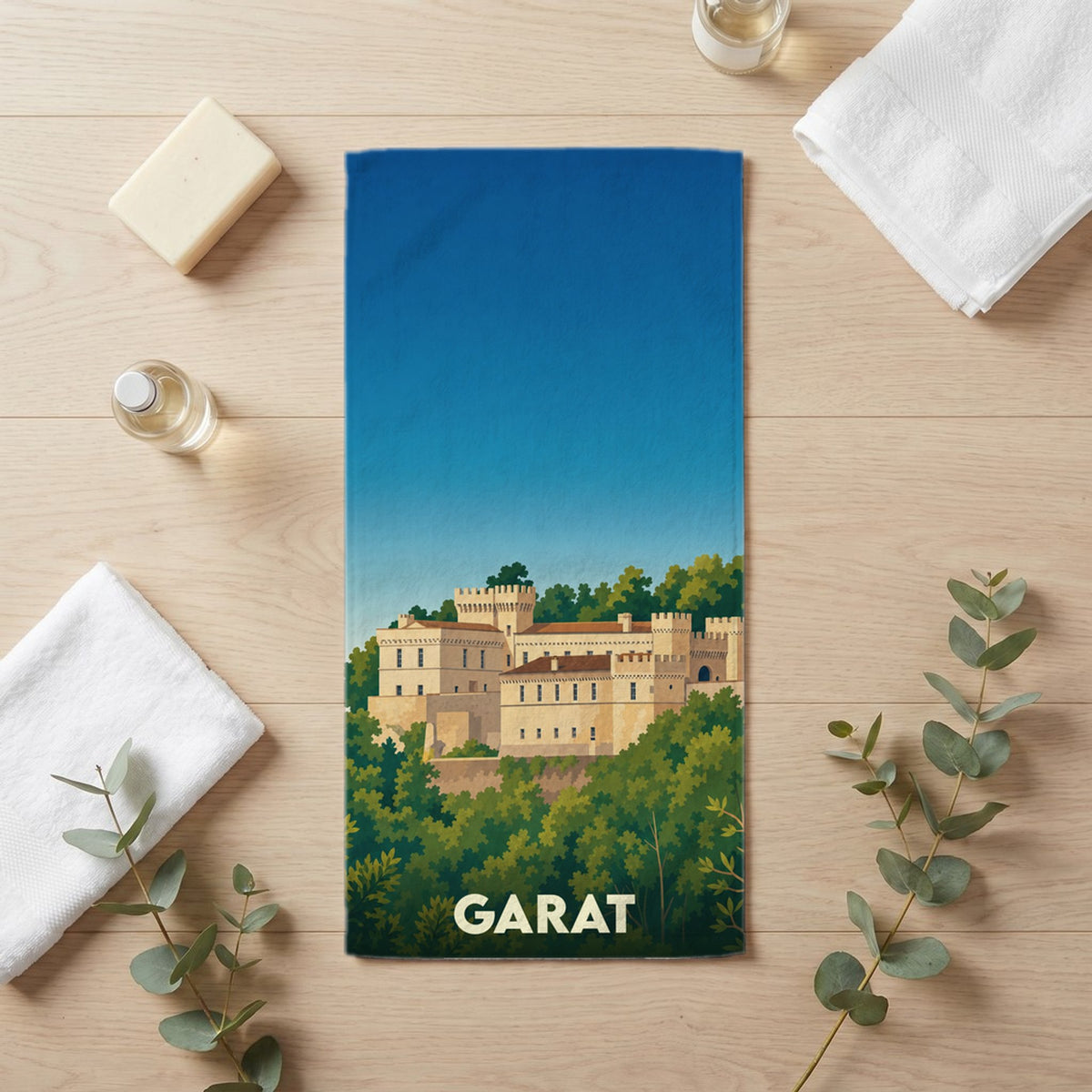Serviette de bain 30 cm x 60 cm souvenir de Garat