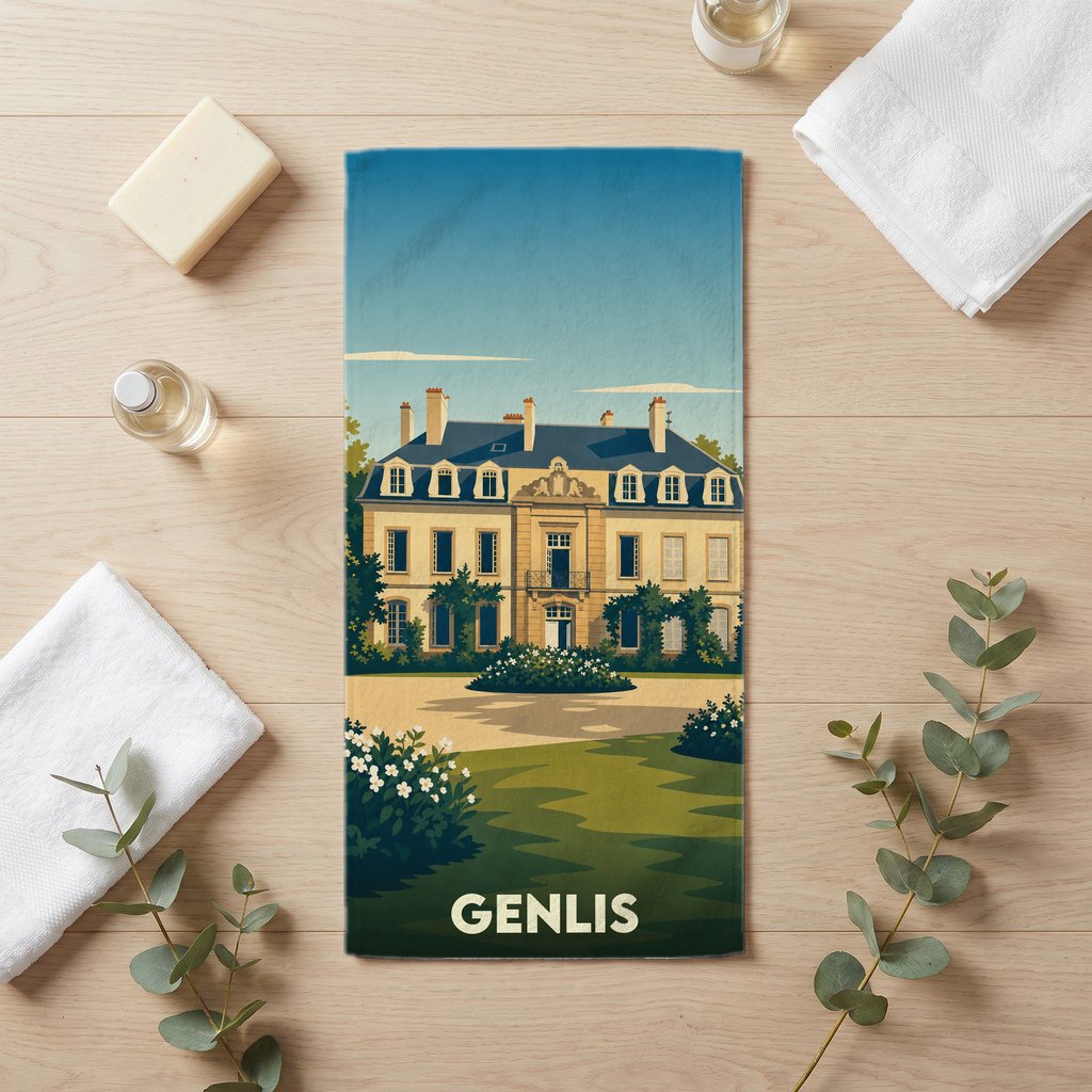 Serviette de bain 30 cm x 60 cm souvenir de Genlis