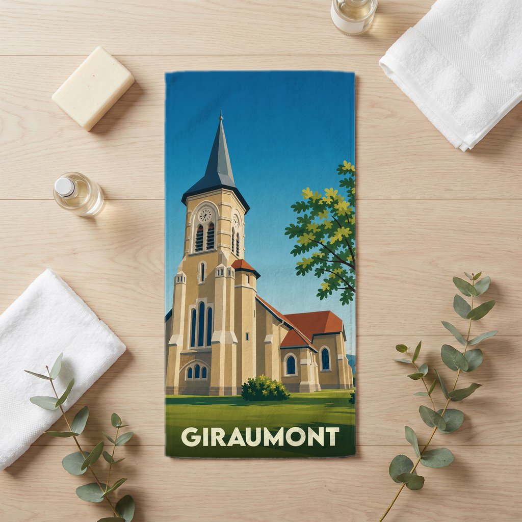 Serviette de bain 30 cm x 60 cm souvenir de Giraumont