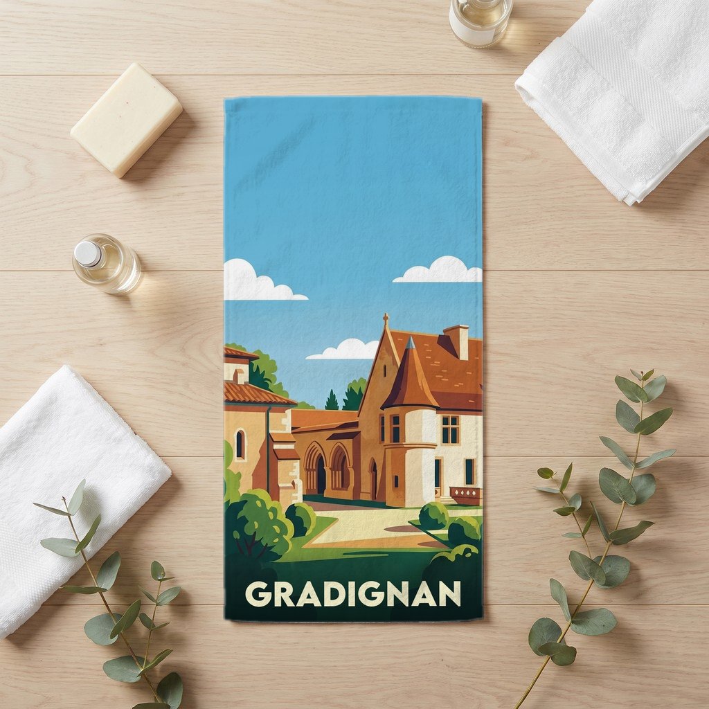 Serviette de bain 30 cm x 60 cm souvenir de Gradignan