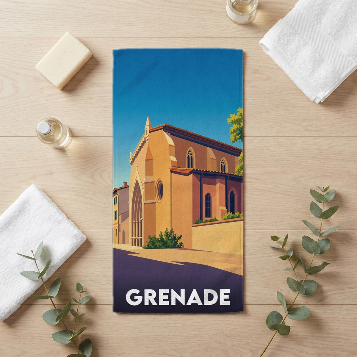Serviette de bain 30 cm x 60 cm souvenir de Grenade
