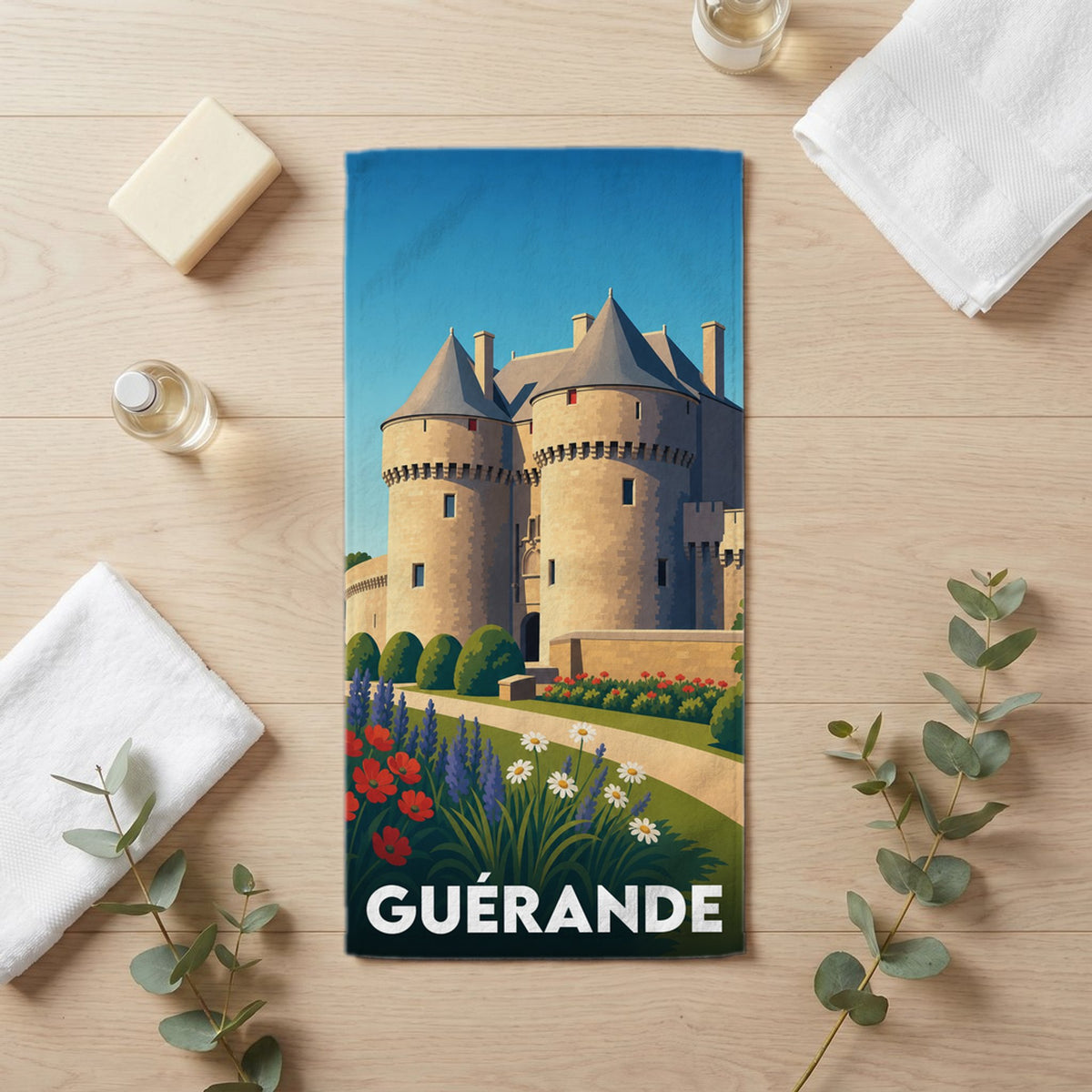Serviette de bain 30 cm x 60 cm souvenir de Guérande
