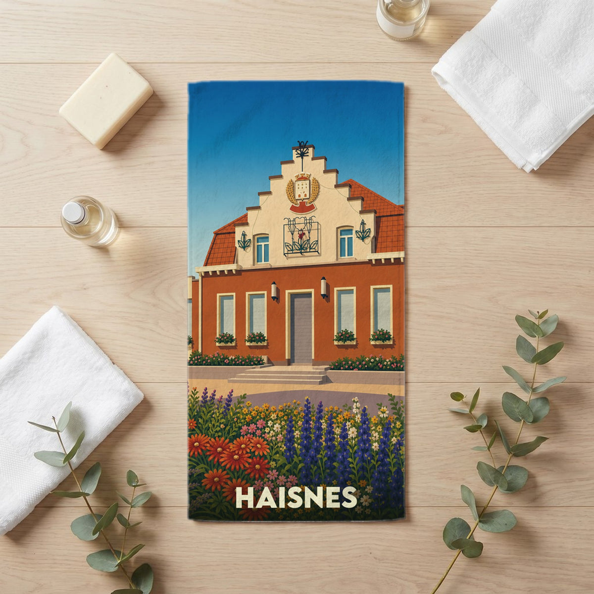 Serviette de bain 30 cm x 60 cm souvenir de Haisnes