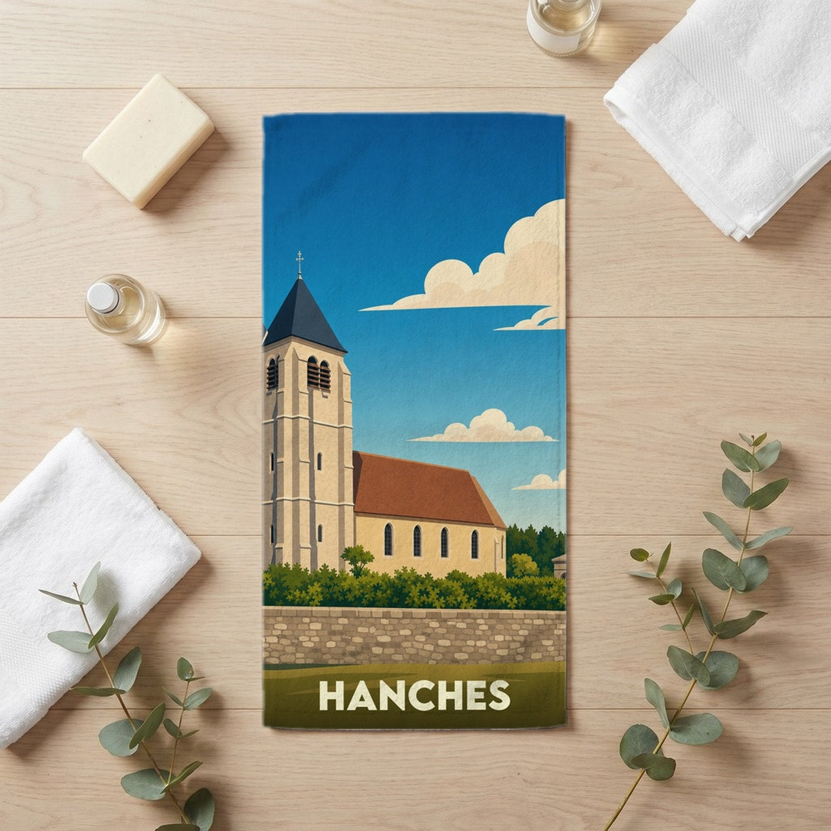 Serviette de bain 30 cm x 60 cm souvenir de Hanches