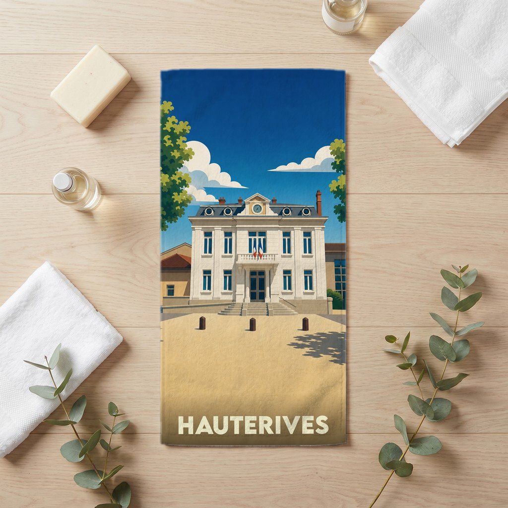 Serviette de bain 30 cm x 60 cm souvenir de Hauterives