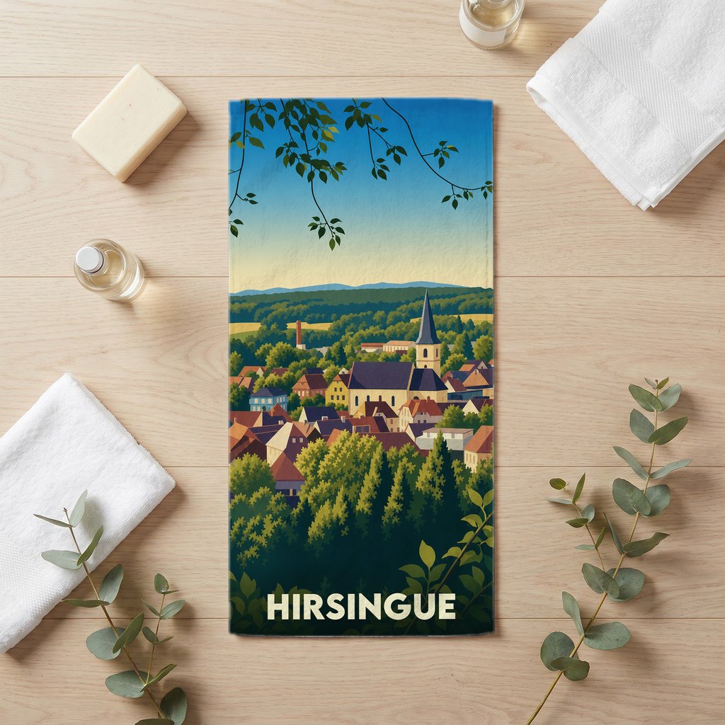 Serviette de bain 30 cm x 60 cm souvenir de Hirsingue