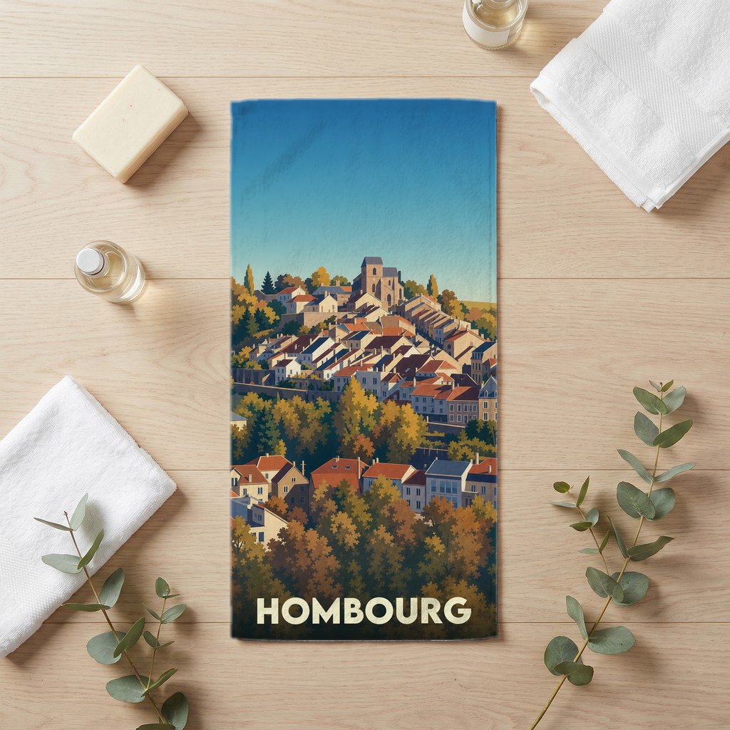 Serviette de bain 30 cm x 60 cm souvenir de Hombourg