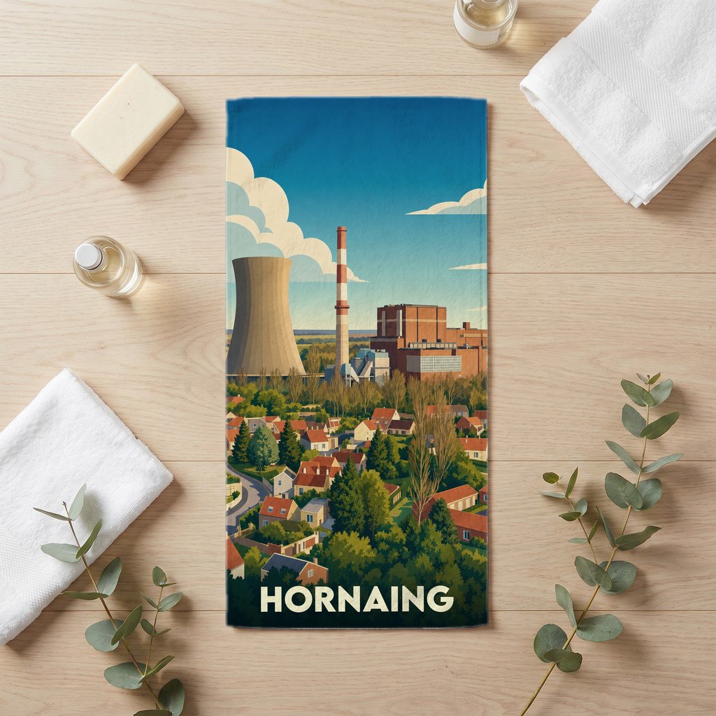 Serviette de bain 30 cm x 60 cm souvenir de Hornaing