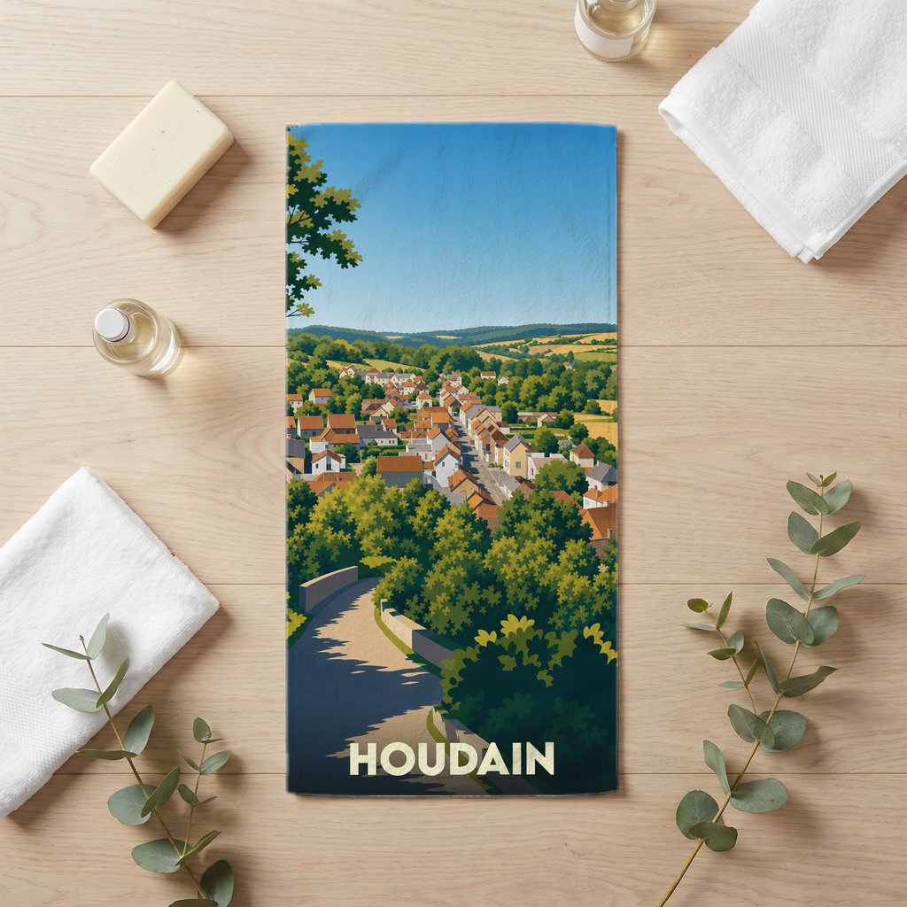 Serviette de bain 30 cm x 60 cm souvenir de Houdain