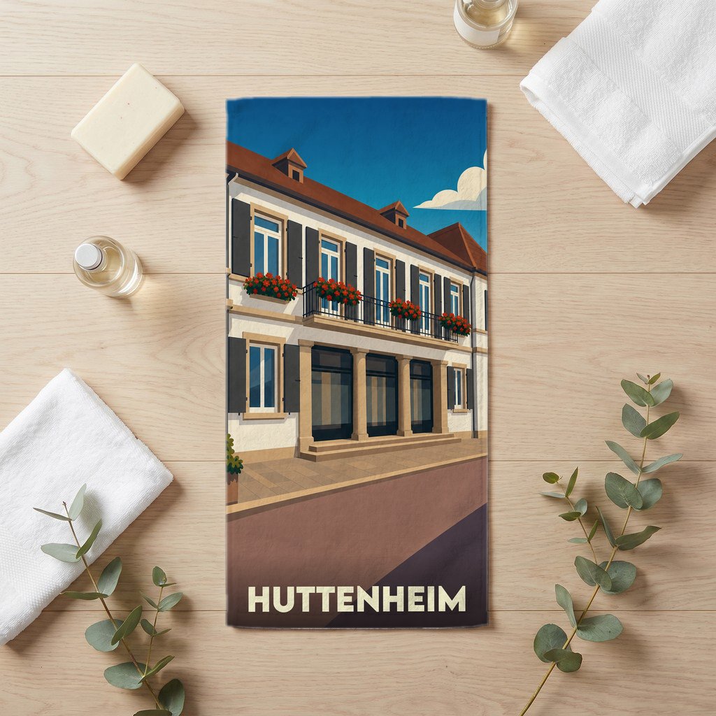 Serviette de bain 30 cm x 60 cm souvenir de Huttenheim