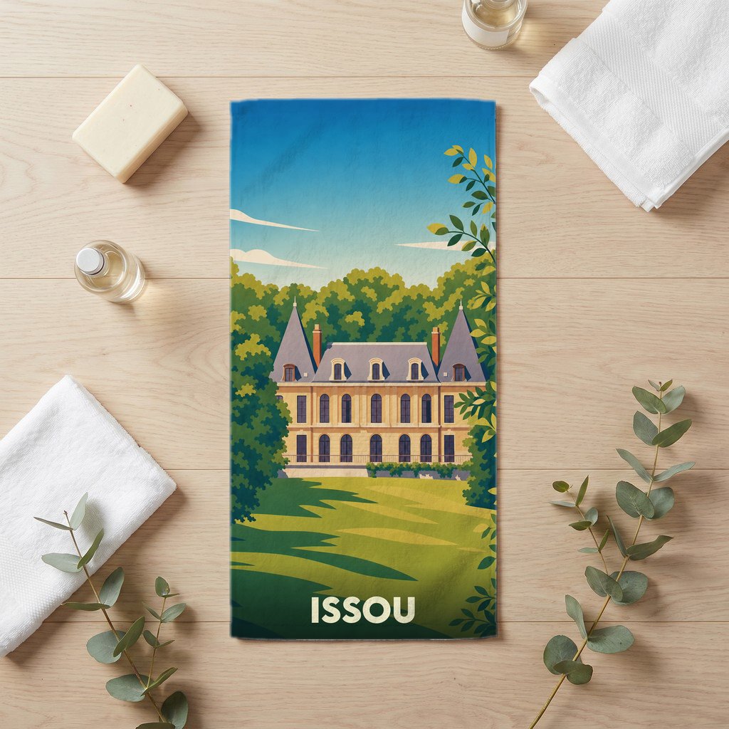 Serviette de bain 30 cm x 60 cm souvenir de Issou