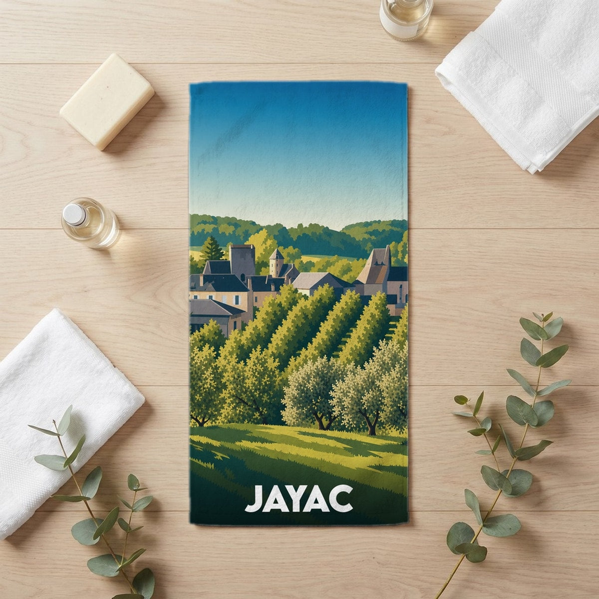 Serviette de bain 30 cm x 60 cm souvenir de Jayac