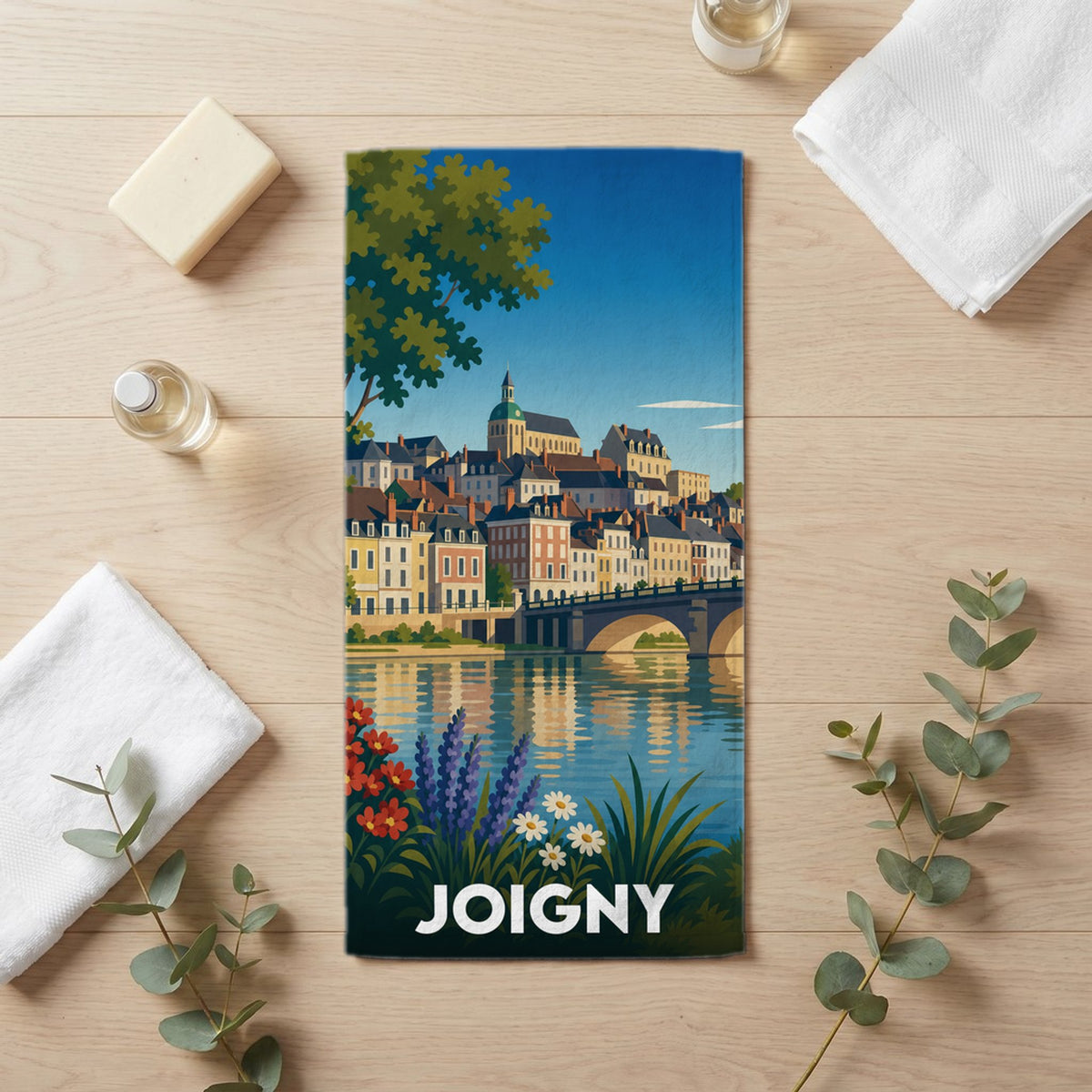 Serviette de bain 30 cm x 60 cm souvenir de Joigny
