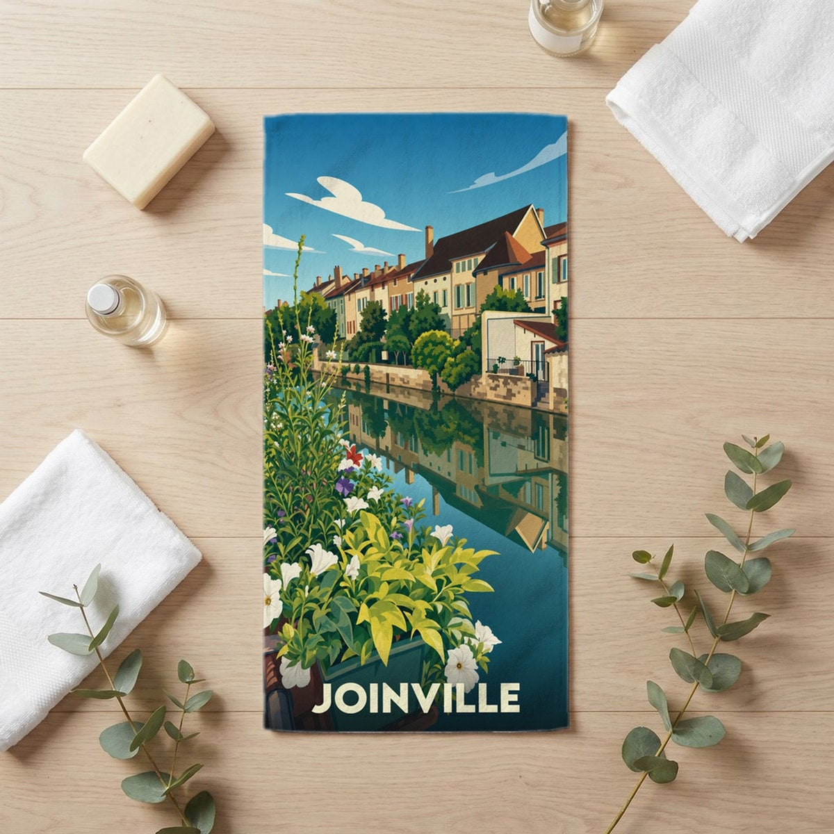 Serviette de bain 30 cm x 60 cm souvenir de Joinville